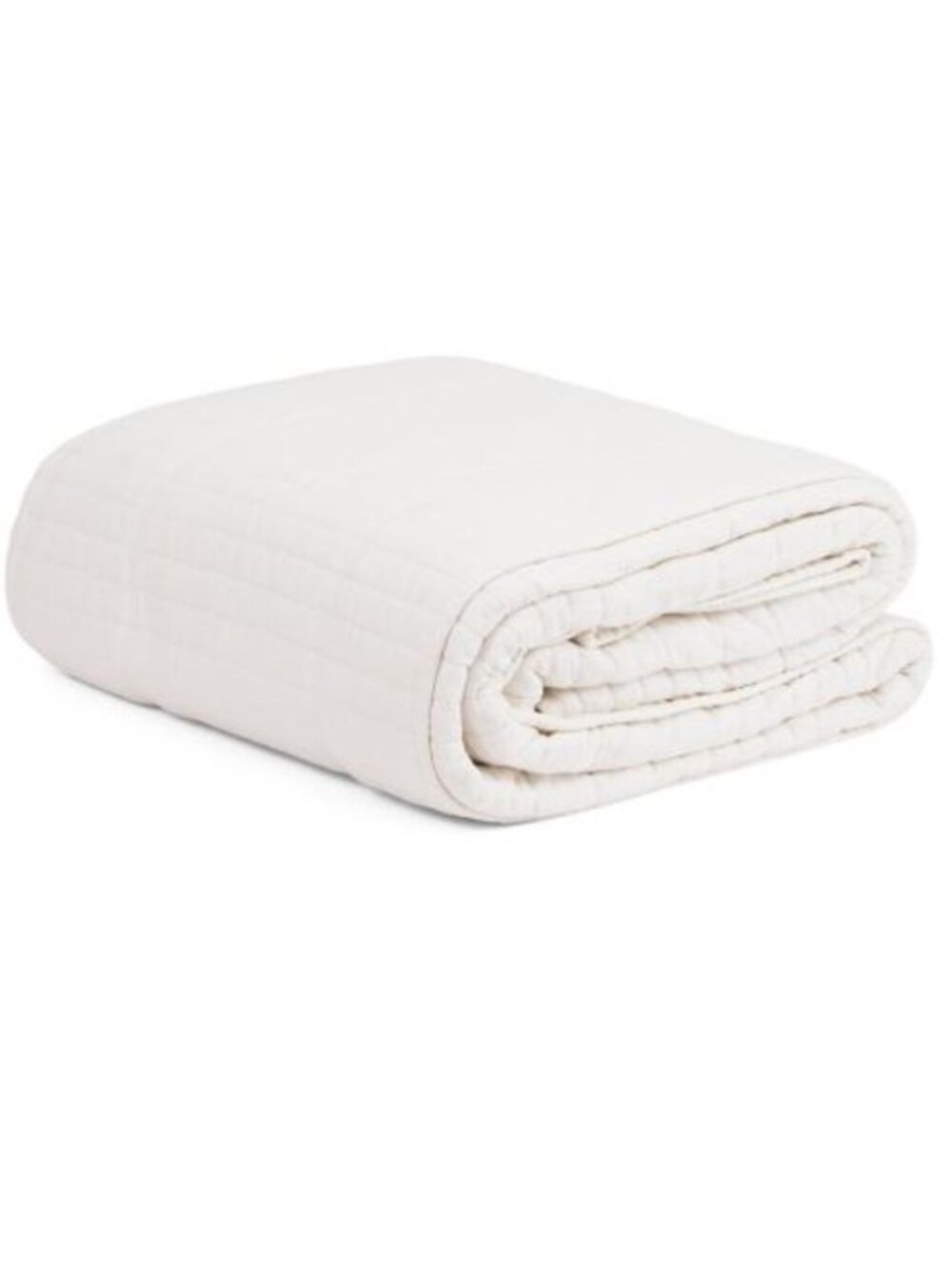 Tahari White Linen Cotton Quilt - Picture 2 of 2